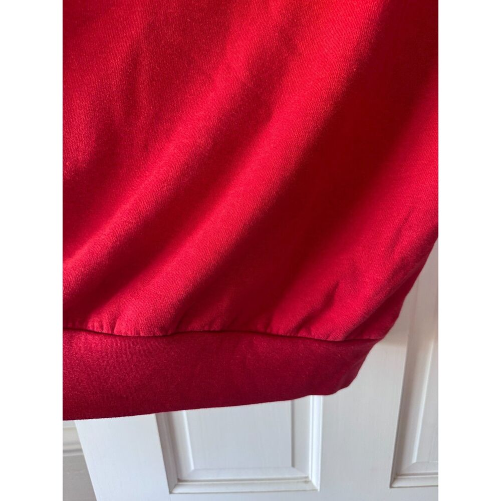 Aviator Nation Red Rainbow Sleeve Smiley Face Crewneck Sweatshirt Size Small - Picture 8 of 10